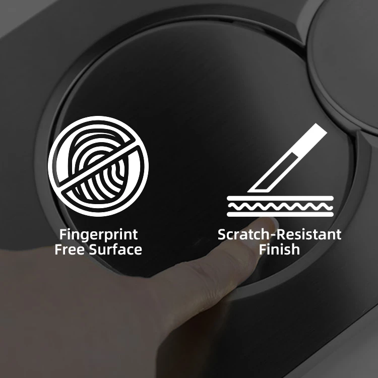 Black Touch-Oberflächenbetätigungsplatte mit Dual-Spülungssteuerung für moderne Badezimmer