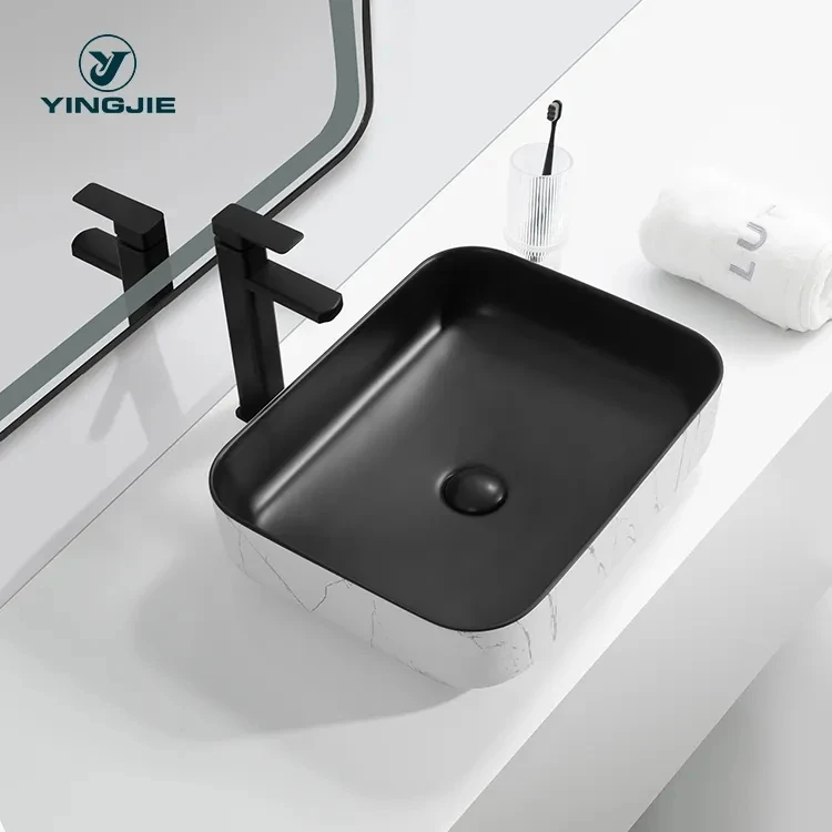 Sanitary Ware White Marble Stone Washroom Ceramic Sinks Art Basin Counter Top Wash Basin